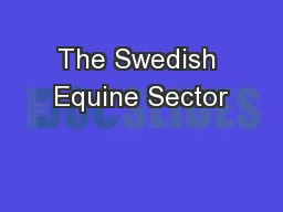 The Swedish Equine Sector