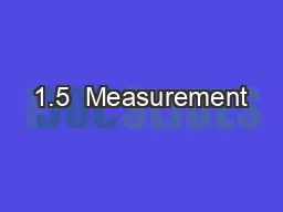 1.5  Measurement