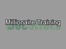 Millionaire Training