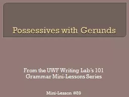 Possessives with Gerunds