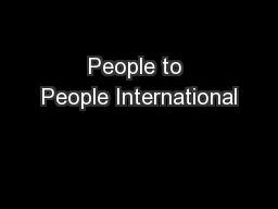 People to People International