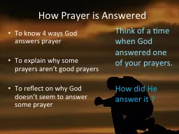 To know 4 ways God answers prayer