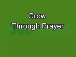 Grow Through Prayer