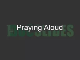 Praying Aloud