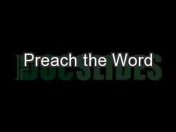 Preach the Word