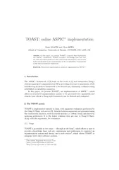 TOAST online ASPIC implementation Mark SNAITH and Chri
