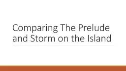 Comparing The Prelude and Storm on the Island