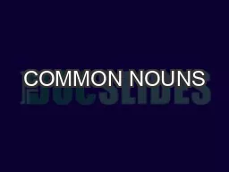 COMMON NOUNS
