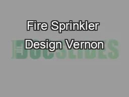 Fire Sprinkler Design Vernon