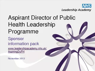 Aspirant Director of Public Health Leadership Programm