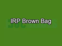 IRP Brown Bag