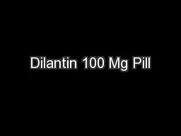 Dilantin 100 Mg Pill
