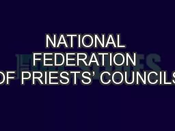 NATIONAL FEDERATION OF PRIESTS’ COUNCILS