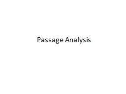 Passage Analysis