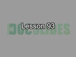Lesson 93