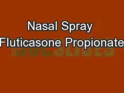 Nasal Spray Fluticasone Propionate