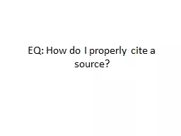 EQ: How do I properly cite a source?