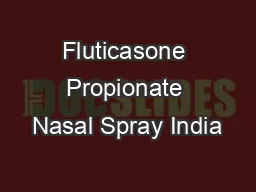 Fluticasone Propionate Nasal Spray India