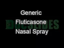 Generic Fluticasone Nasal Spray