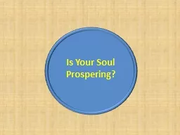 Is Your Soul Prospering?