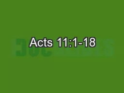 Acts 11:1-18