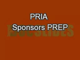 PRIA Sponsors PREP