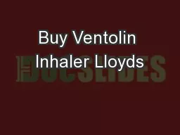 Buy Ventolin Inhaler Lloyds