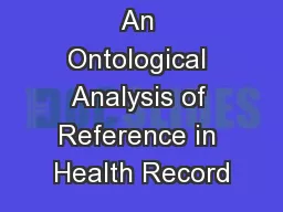 An Ontological Analysis of Reference in Health Record