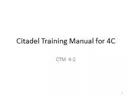 Citadel Training Manual for 4C