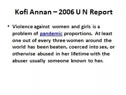 Kofi Annan – 2006 U N Report