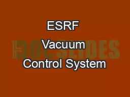 ESRF Vacuum Control System