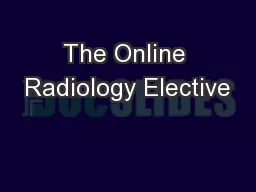 The Online Radiology Elective