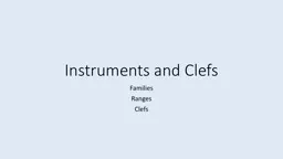 Instruments and Clefs