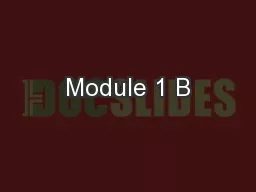 Module 1 B