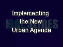 Implementing the New Urban Agenda