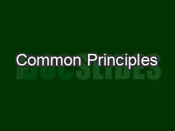 Common Principles