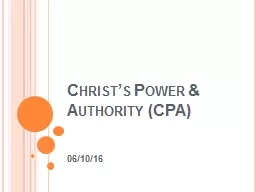 Christ’s Power & Authority (CPA)