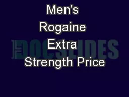 Men's Rogaine Extra Strength Price