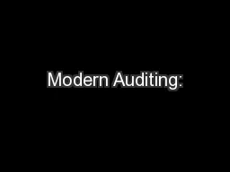 Modern Auditing: