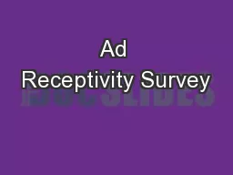 Ad Receptivity Survey
