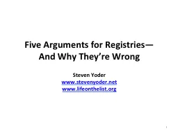 Five Arguments for Registries
