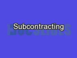 Subcontracting