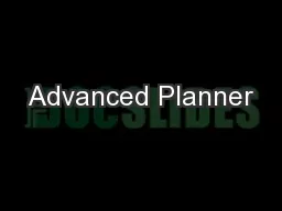 Advanced Planner