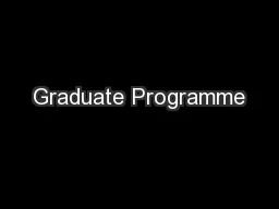 Graduate Programme