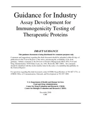 Guidance for Industry Assay Development for Immunogeni