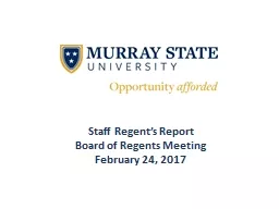 Staff Regent’s Report