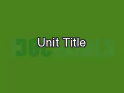 Unit Title