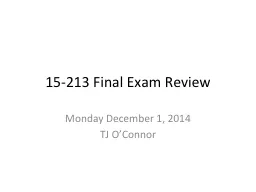 15-213 Final Exam Review
