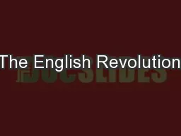 The English Revolution,