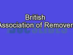 British Association of Removers